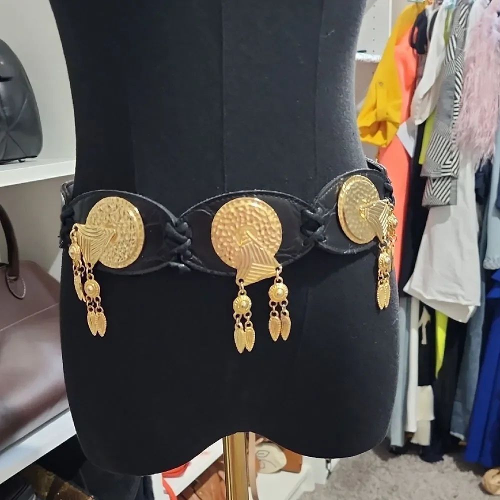 Vintage Blackโand Gold Women's Belt